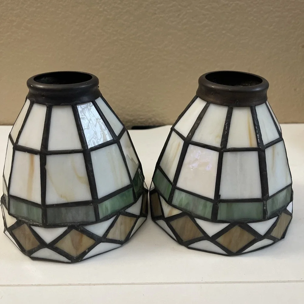 Vintage Stained Glass Mosaic Tiffany Style Lamp Shade For Bar, Office And More